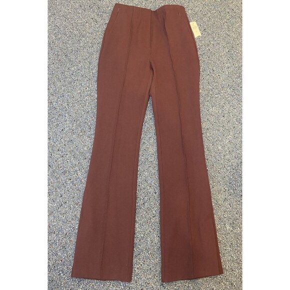 NWT By Anthropologie Pants Ankle Slit Bootcut Plum Maroon Size 2 New - Picture 1 of 6